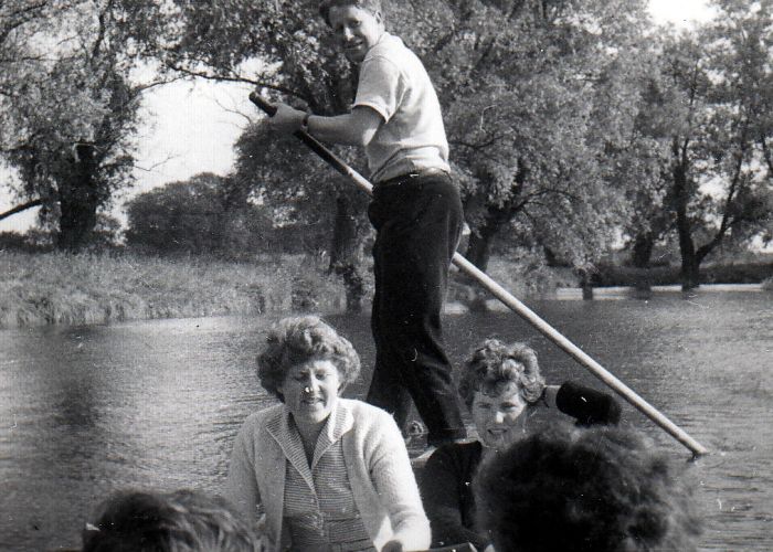 On the trip to Cambridge, the campers were accompanied by Alun Davies, the secretary of the Friends Work Camps Committee in London, who tried his hand at punting after the group had visited St John’s College